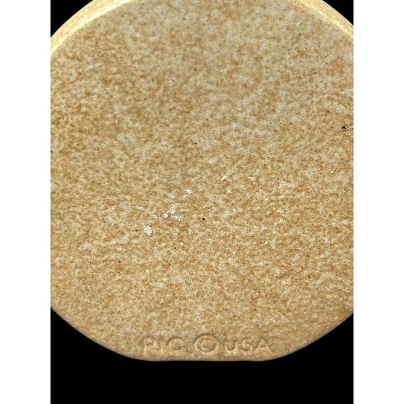 Bud Vase small Round Vintage Pottery Craft Brown Foliage Art Pottery MCM 4.75x5" - Picture 3 of 9